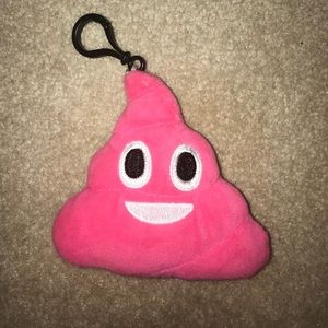pink emoji backpack charm